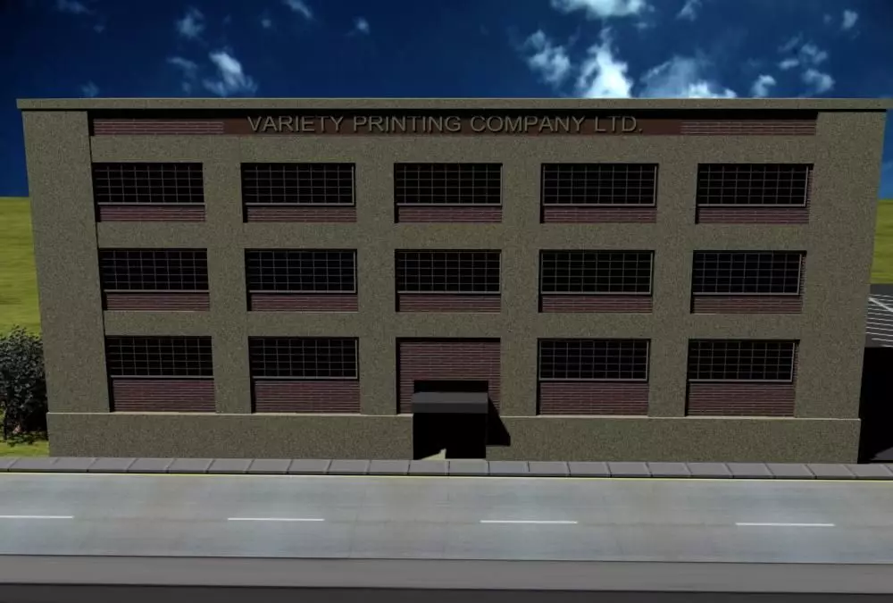 Variety Printing Company Building Low-poly 3D model_0