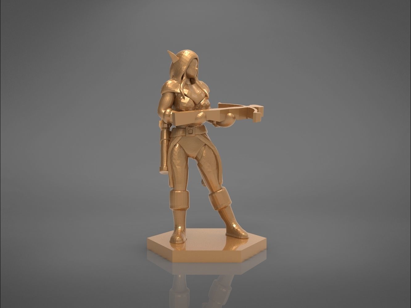 ELF RANGER FEMALE CHARACTER GAME FIGURES 3D print model_3