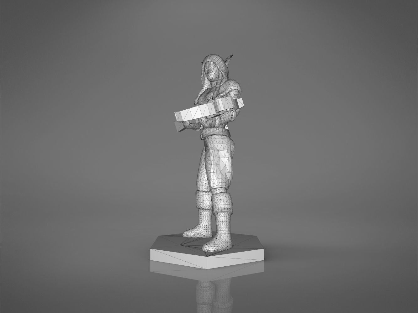 ELF RANGER FEMALE CHARACTER GAME FIGURES 3D print model_14
