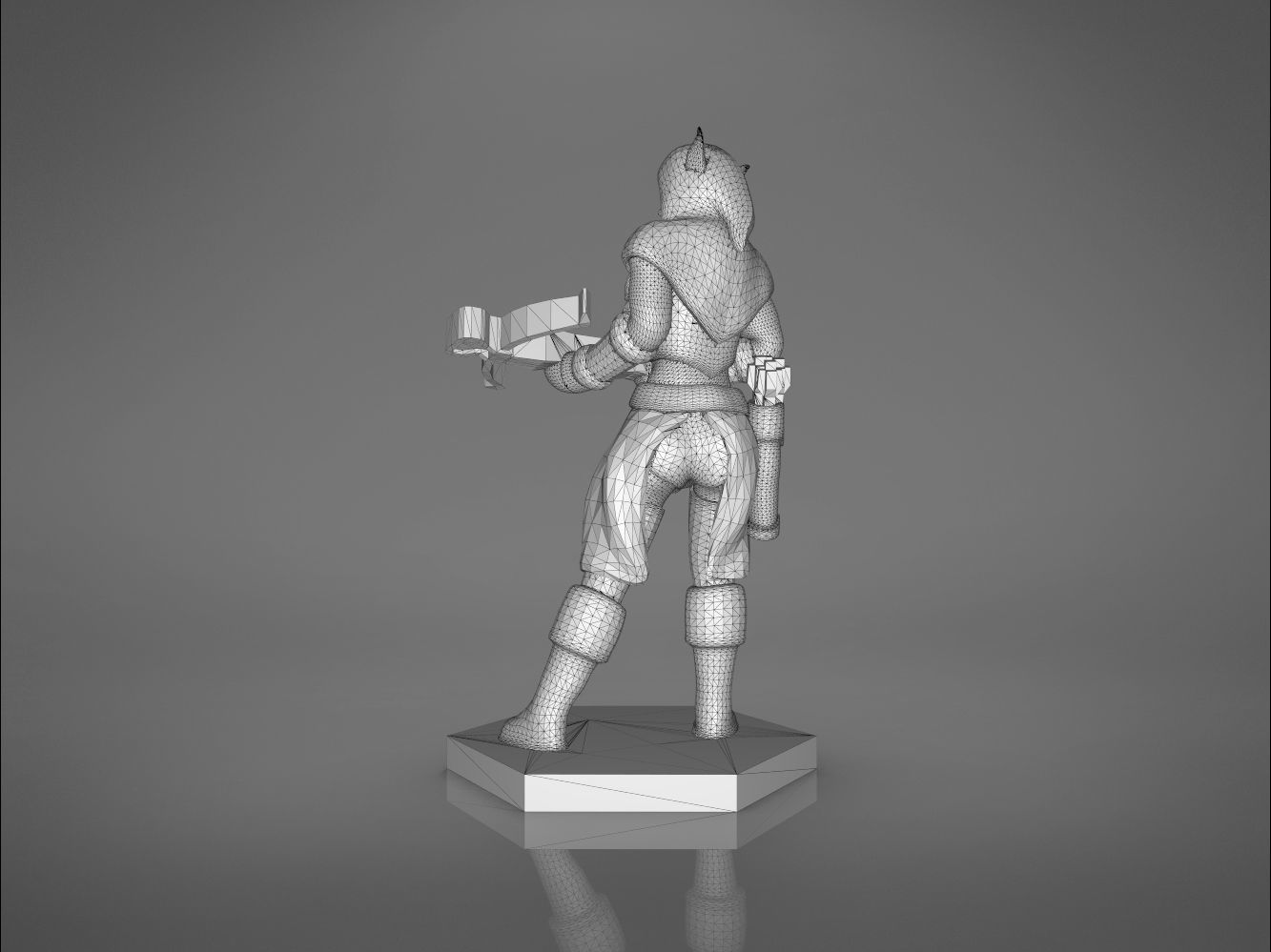 ELF RANGER FEMALE CHARACTER GAME FIGURES 3D print model_16