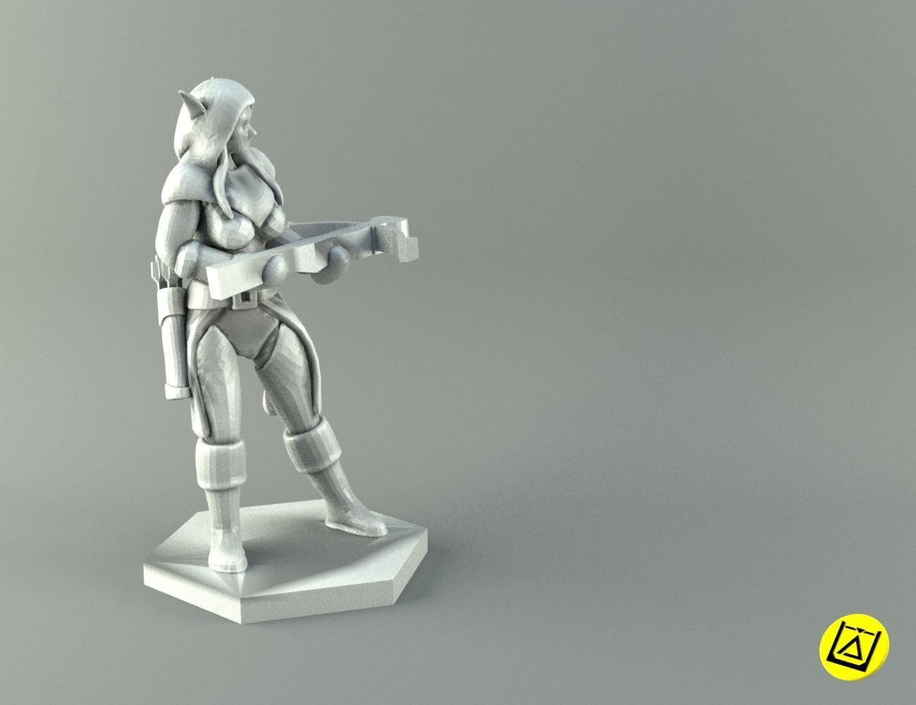 ELF RANGER FEMALE CHARACTER GAME FIGURES 3D print model_21