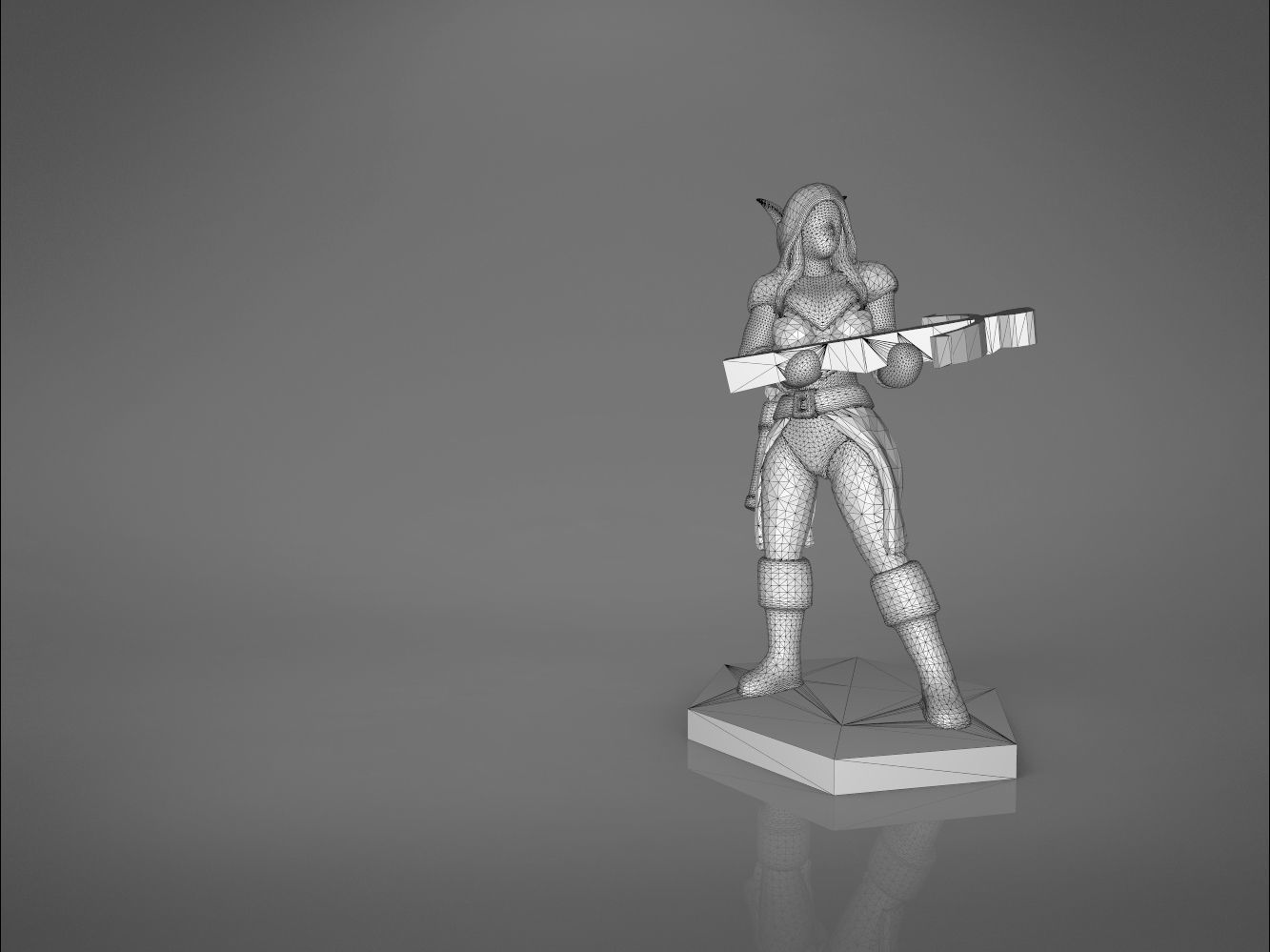 ELF RANGER FEMALE CHARACTER GAME FIGURES 3D print model_20
