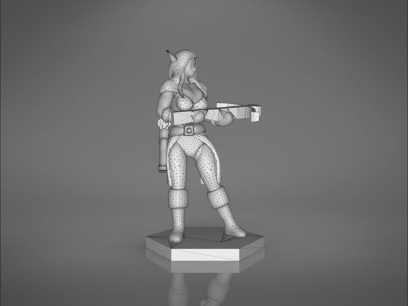 ELF RANGER FEMALE CHARACTER GAME FIGURES 3D print model_15