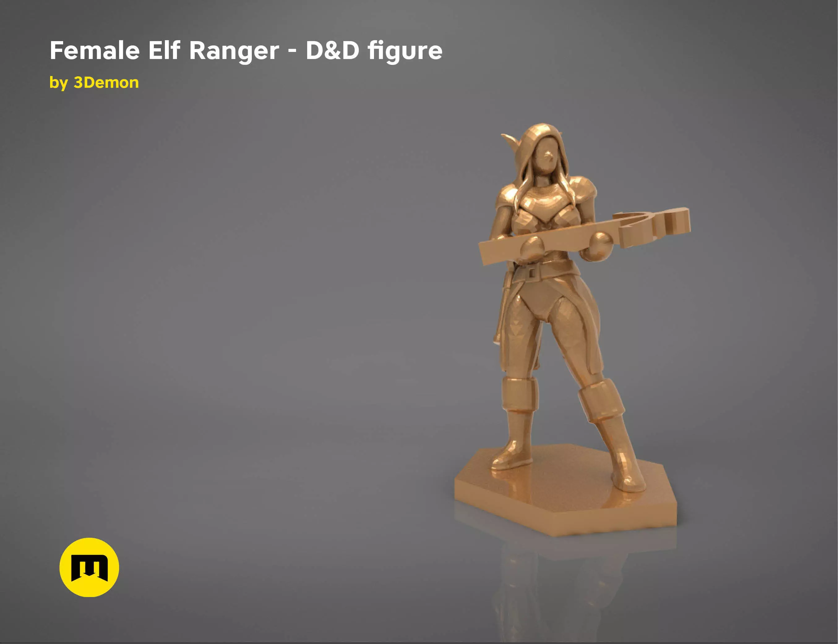 ELF RANGER FEMALE CHARACTER GAME FIGURES 3D print model_0