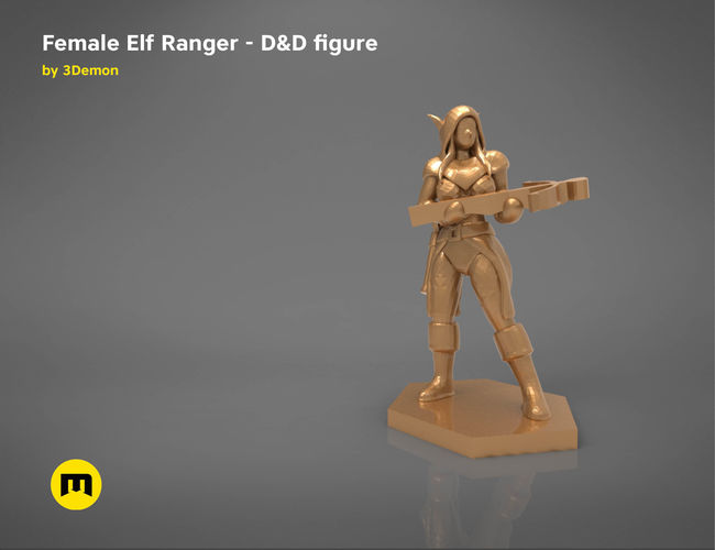  ELF RANGER FEMALE CHARACTER    GAME FIGURES 3D print model