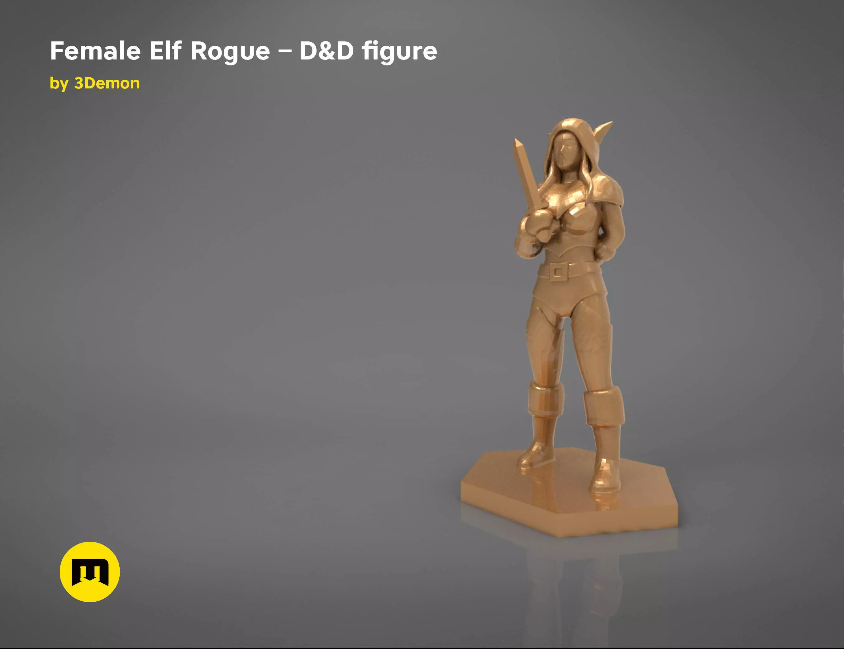 ELF ROGUE FEMALE CHARACTER GAME FIGURES 3D print model