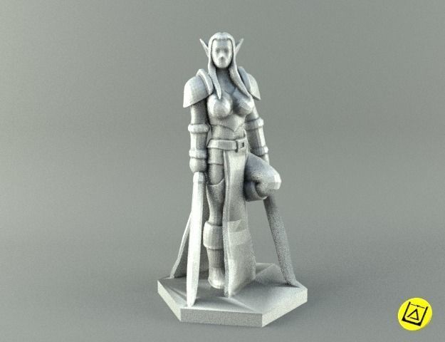 ELF WARRIOR FEMALE CHARACTER    GAME FIGURE 3D print model_21