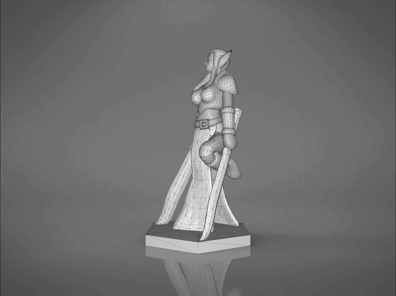 ELF WARRIOR FEMALE CHARACTER    GAME FIGURE 3D print model_18