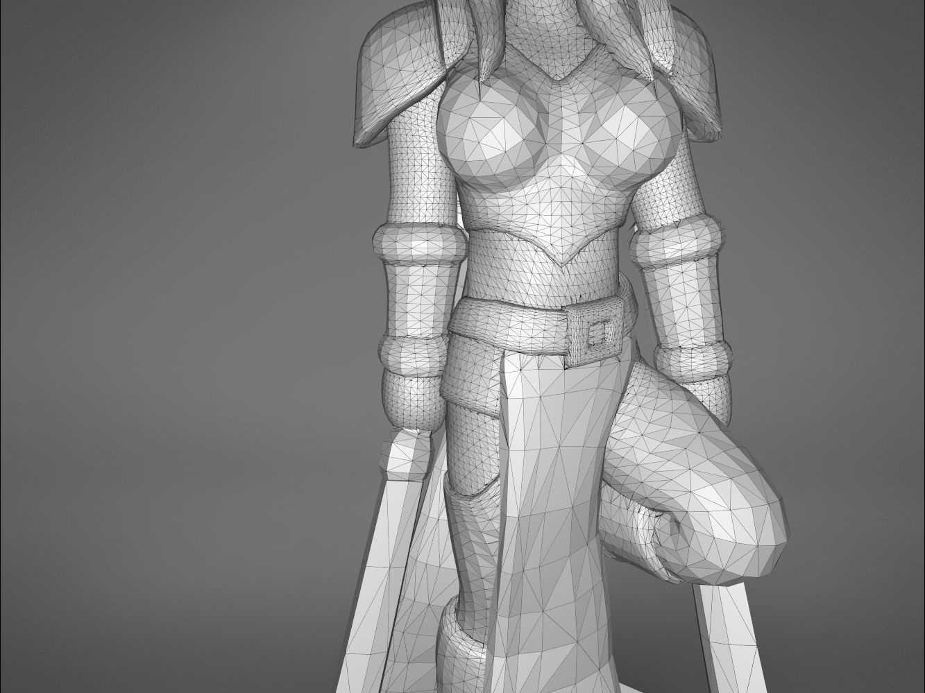 ELF WARRIOR FEMALE CHARACTER    GAME FIGURE 3D print model_13