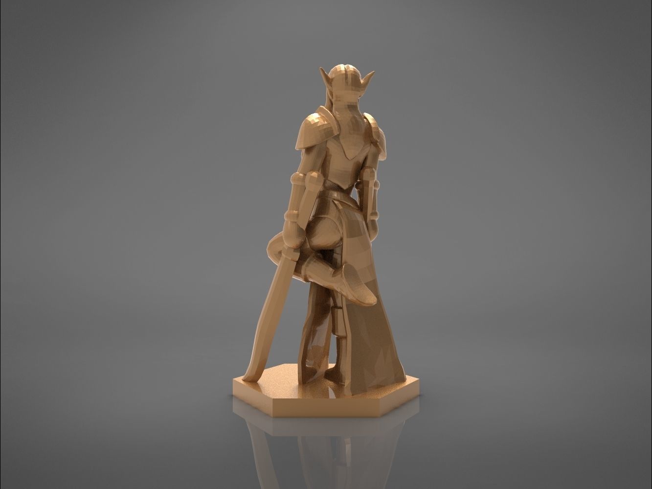ELF WARRIOR FEMALE CHARACTER    GAME FIGURE 3D print model_5