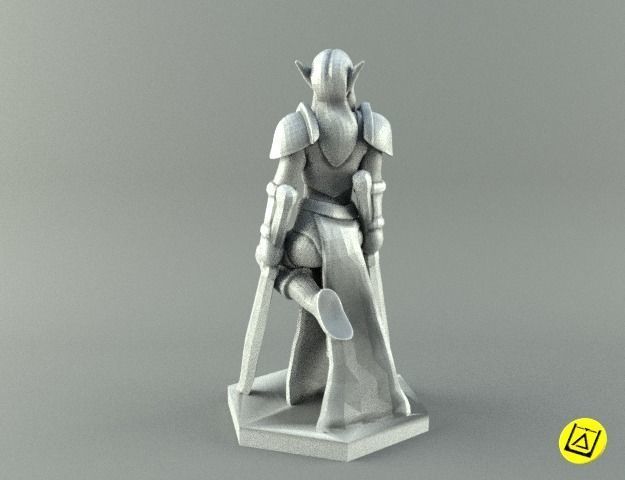 ELF WARRIOR FEMALE CHARACTER    GAME FIGURE 3D print model_22