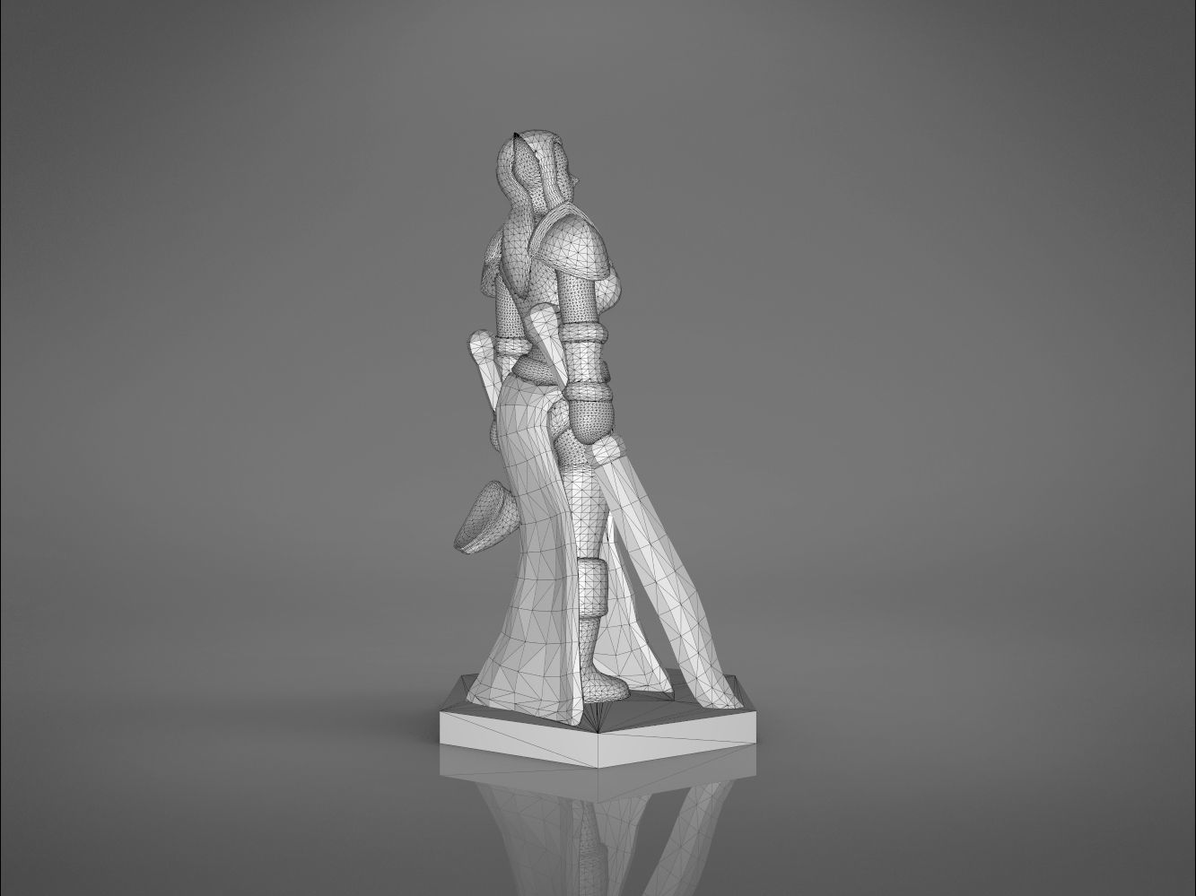 ELF WARRIOR FEMALE CHARACTER    GAME FIGURE 3D print model_15