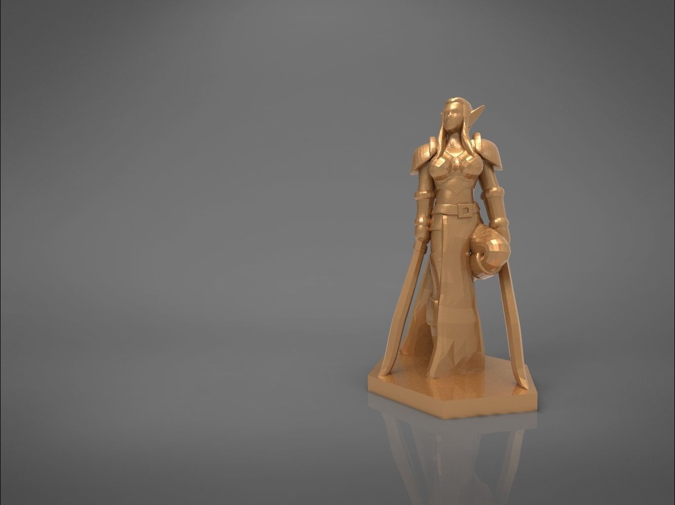 ELF WARRIOR FEMALE CHARACTER    GAME FIGURE 3D print model_2