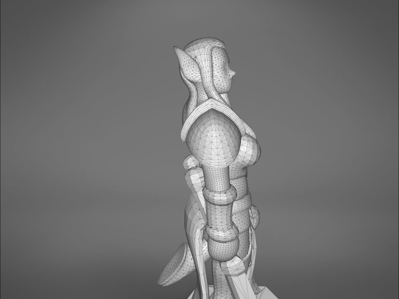 ELF WARRIOR FEMALE CHARACTER    GAME FIGURE 3D print model_12