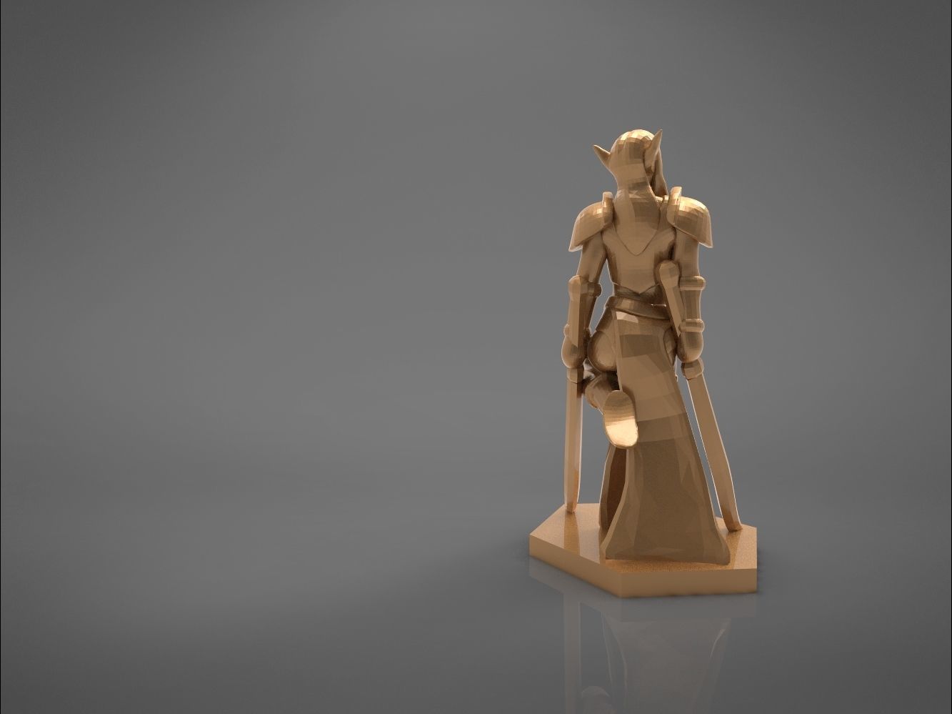 ELF WARRIOR FEMALE CHARACTER    GAME FIGURE 3D print model_1