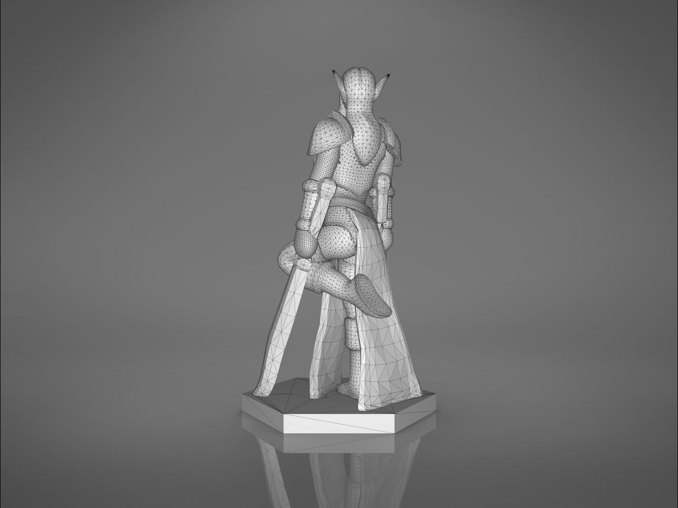 ELF WARRIOR FEMALE CHARACTER    GAME FIGURE 3D print model_20