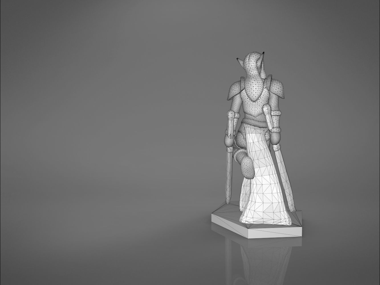 ELF WARRIOR FEMALE CHARACTER    GAME FIGURE 3D print model_17