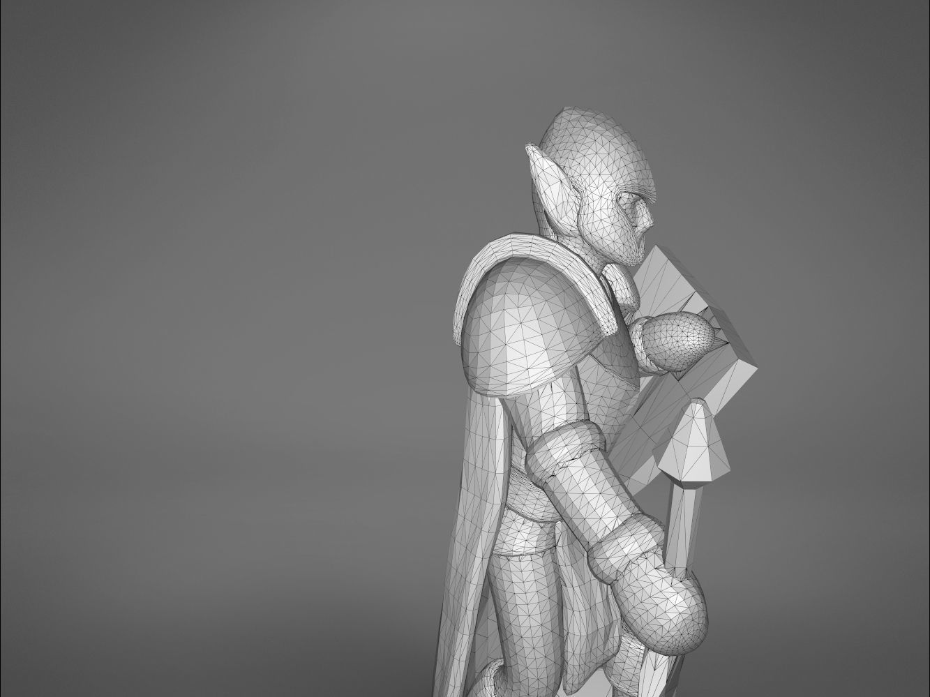 ELF WARRIOR CHARACTER    GAME FIGURE 3D print model_8