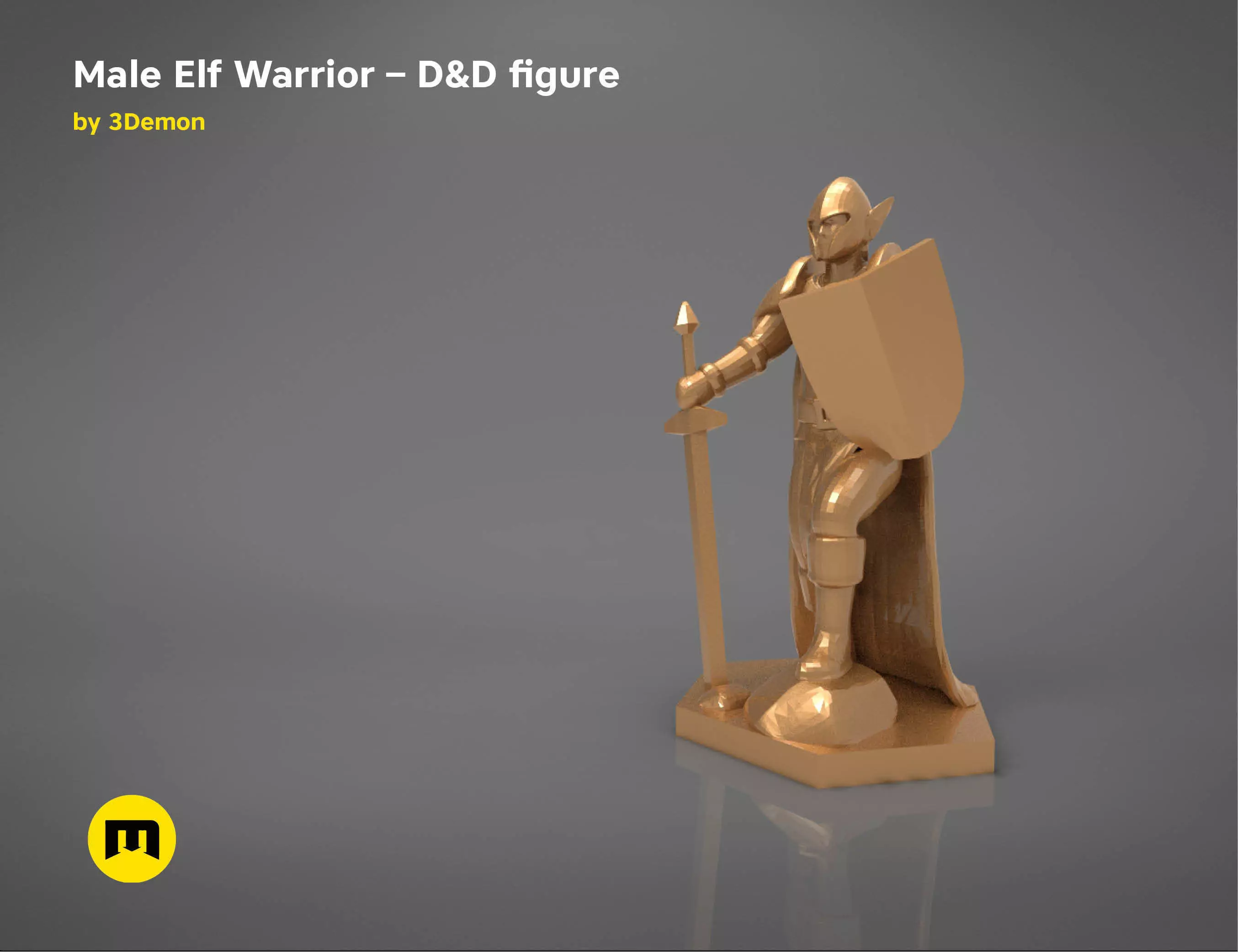 ELF WARRIOR CHARACTER    GAME FIGURE 3D print model_0