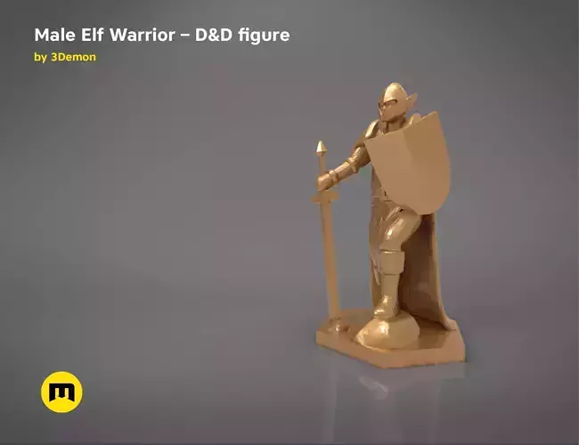 ELF WARRIOR CHARACTER    GAME FIGURE 3D print model