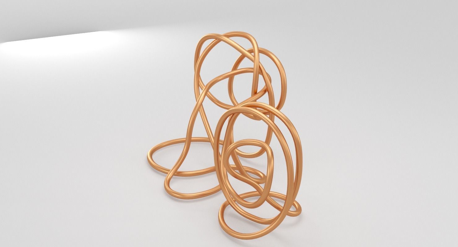 Copper Wire Sculpture Low-poly 3D model_1