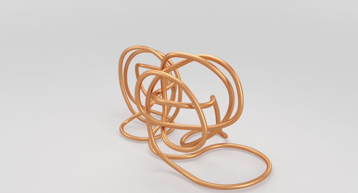 Copper Wire Sculpture Low-poly 3D model_4