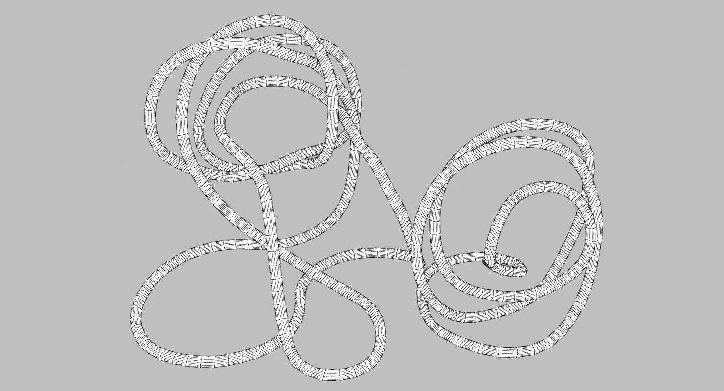 Copper Wire Sculpture Low-poly 3D model_8