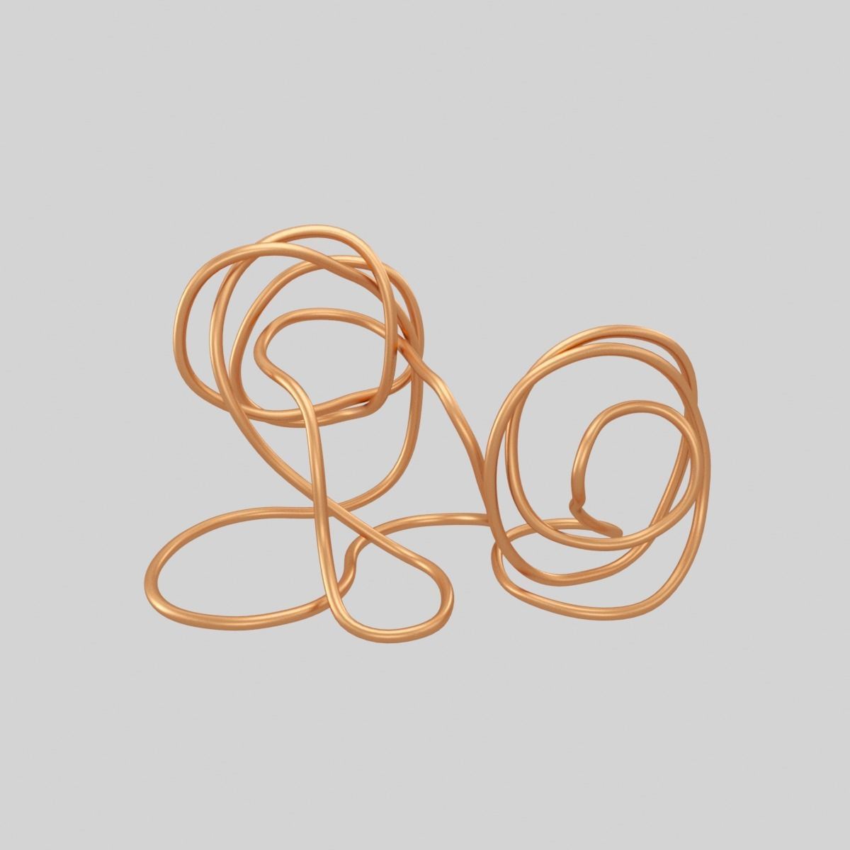 Copper Wire Sculpture Low-poly 3D model_7