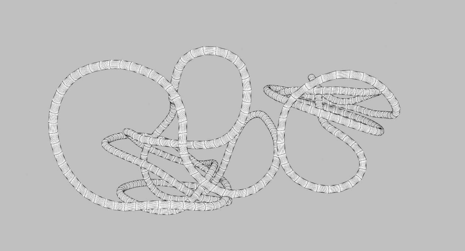 Copper Wire Sculpture Low-poly 3D model_10