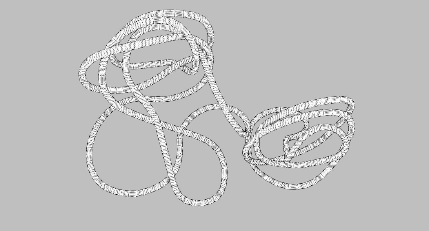 Copper Wire Sculpture Low-poly 3D model_11