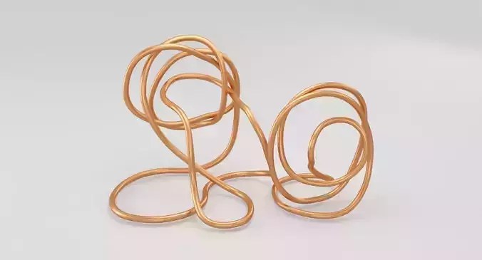  Copper Wire Sculpture Low-poly 3D model