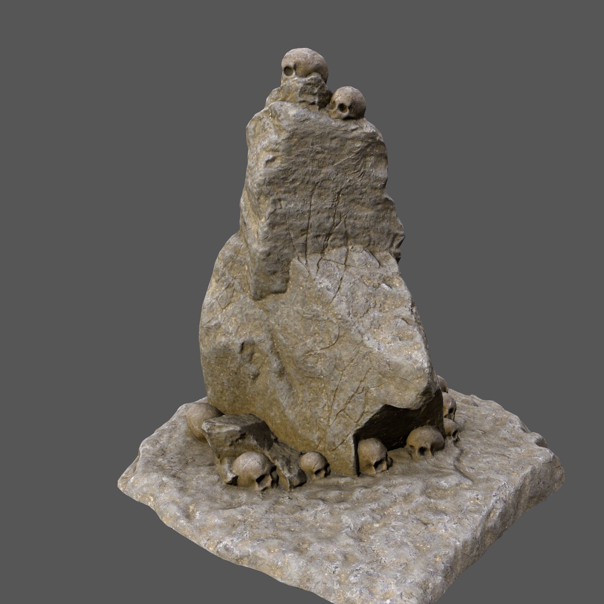 skull mountain Low-poly 3D model_5