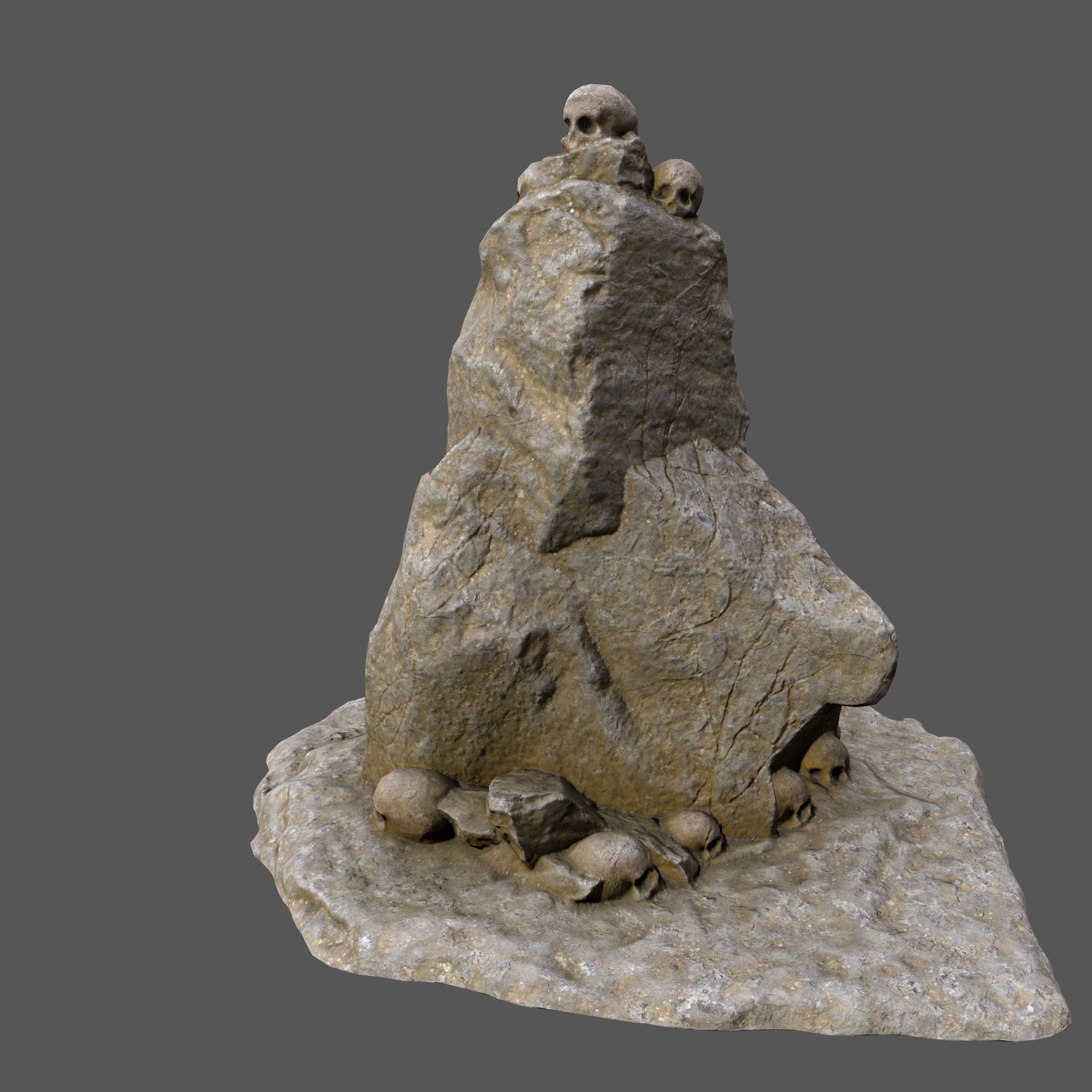 skull mountain Low-poly 3D model_2