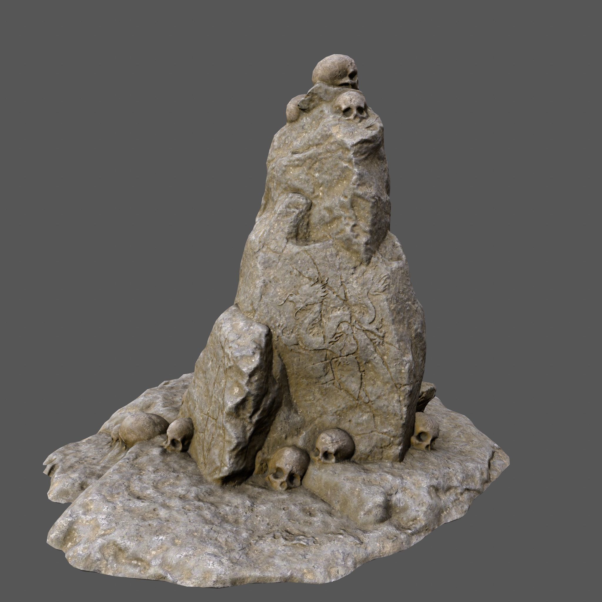 skull mountain Low-poly 3D model_7