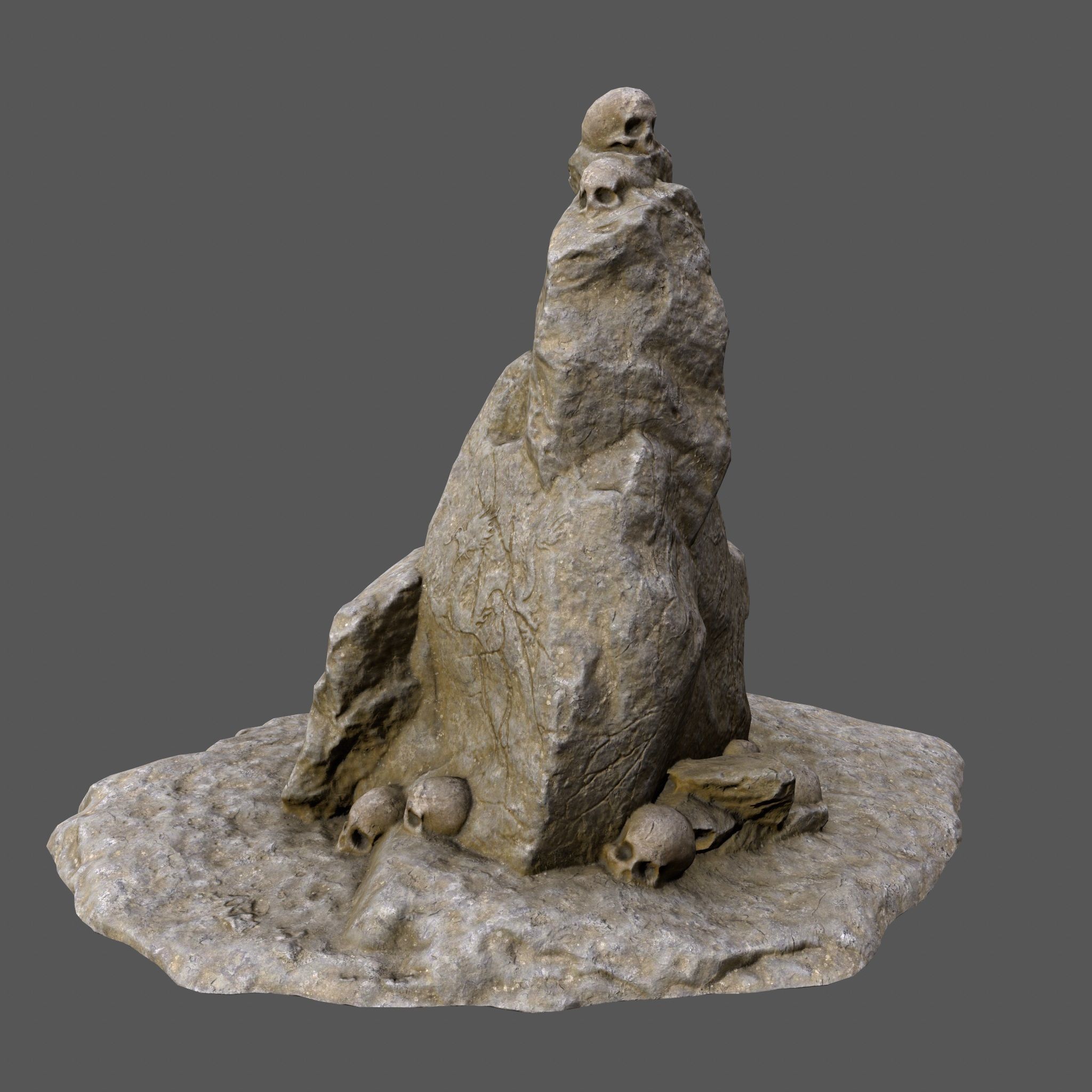 skull mountain Low-poly 3D model_1