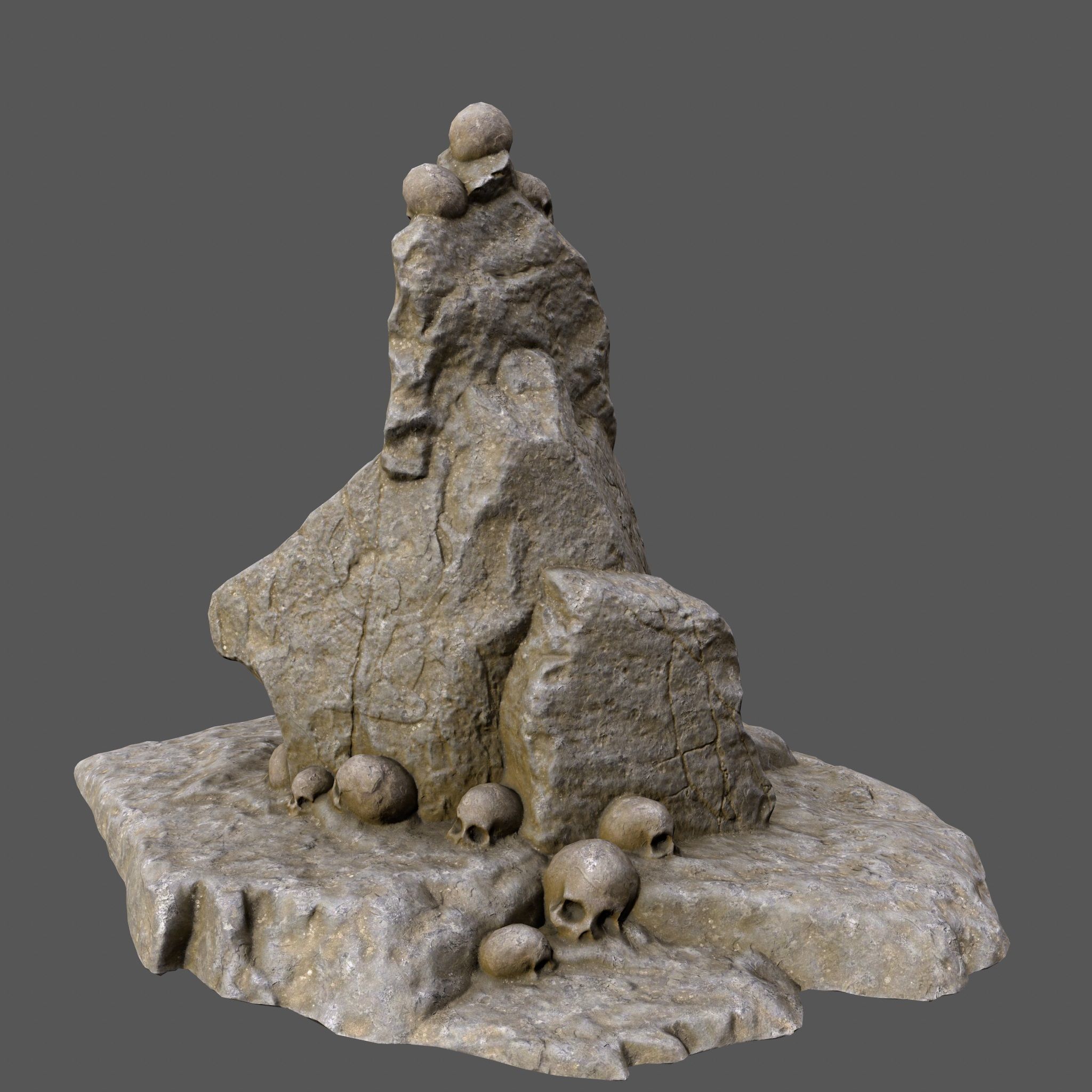 skull mountain Low-poly 3D model_8