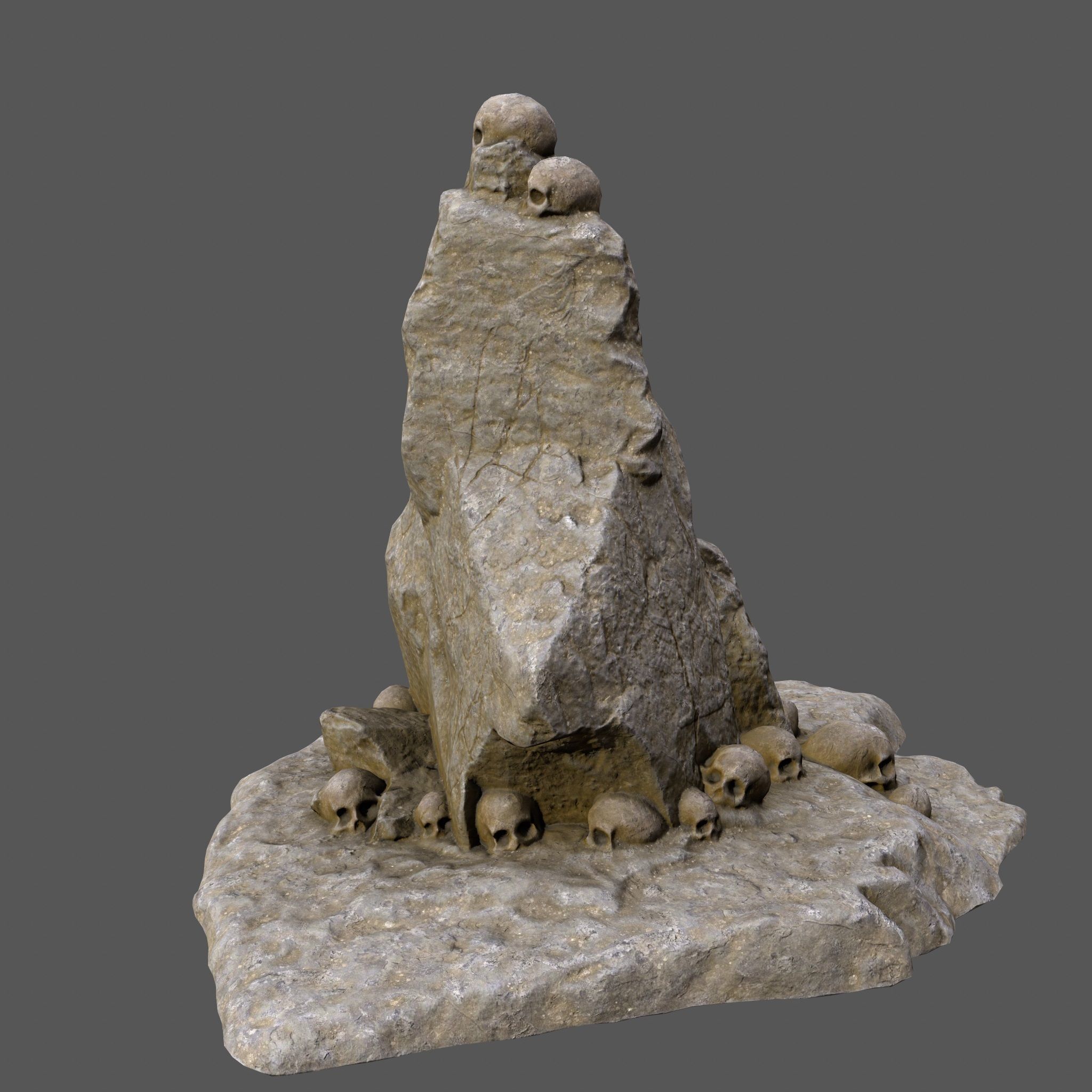 skull mountain Low-poly 3D model_3