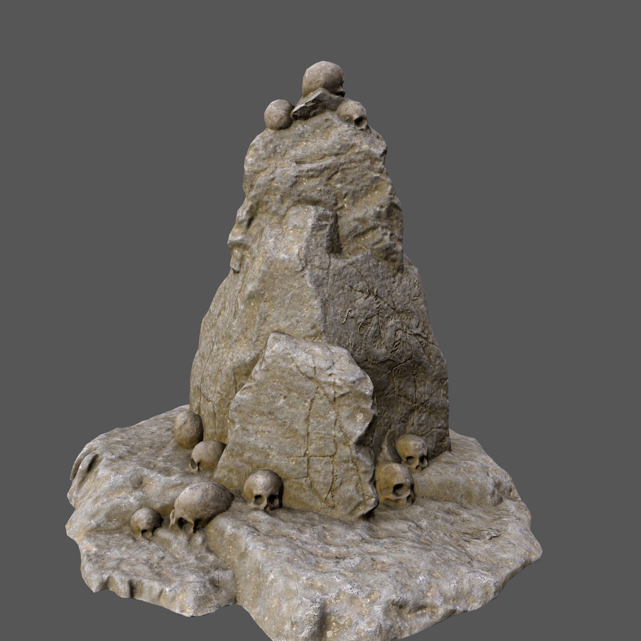 skull mountain Low-poly 3D model_6