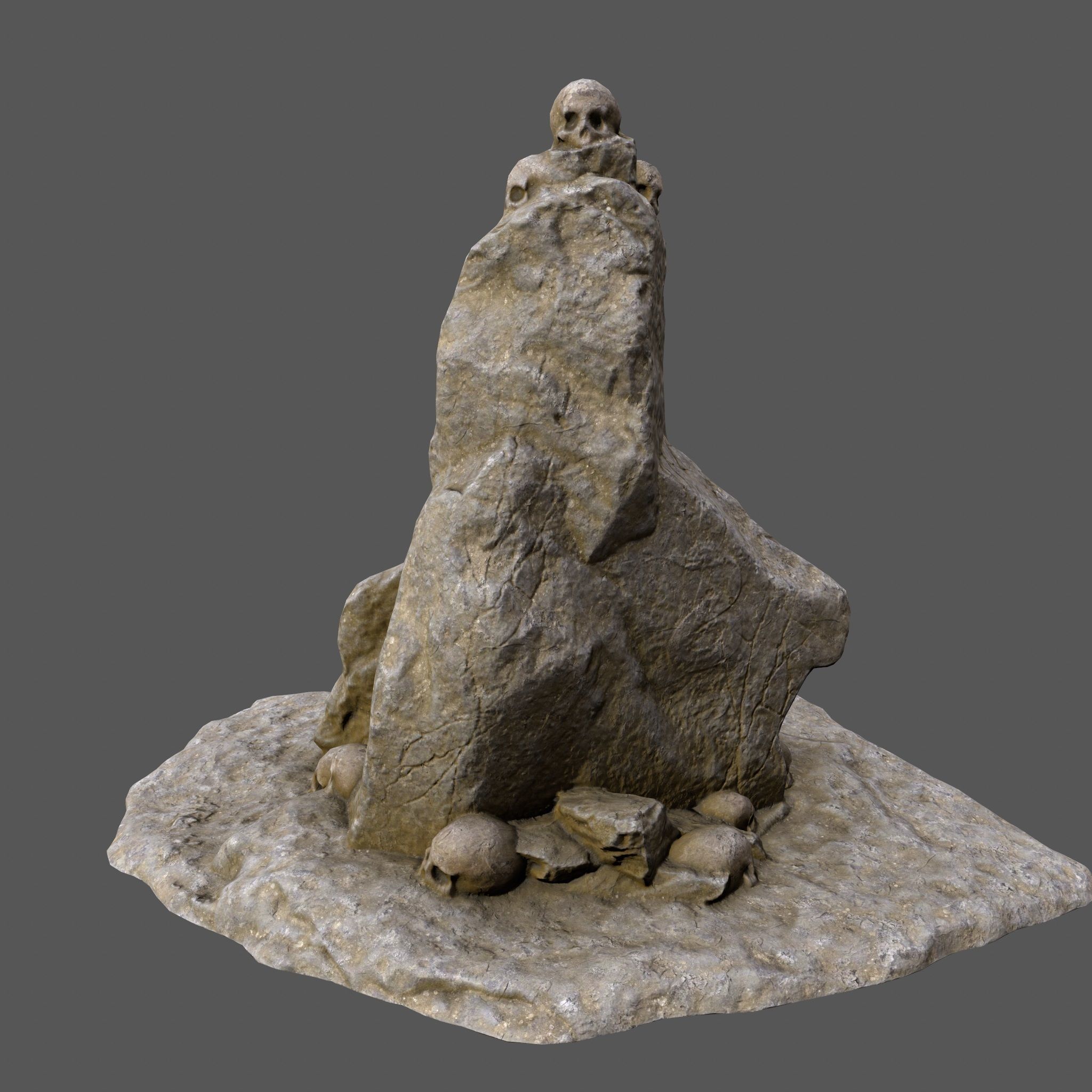 skull mountain Low-poly 3D model_4
