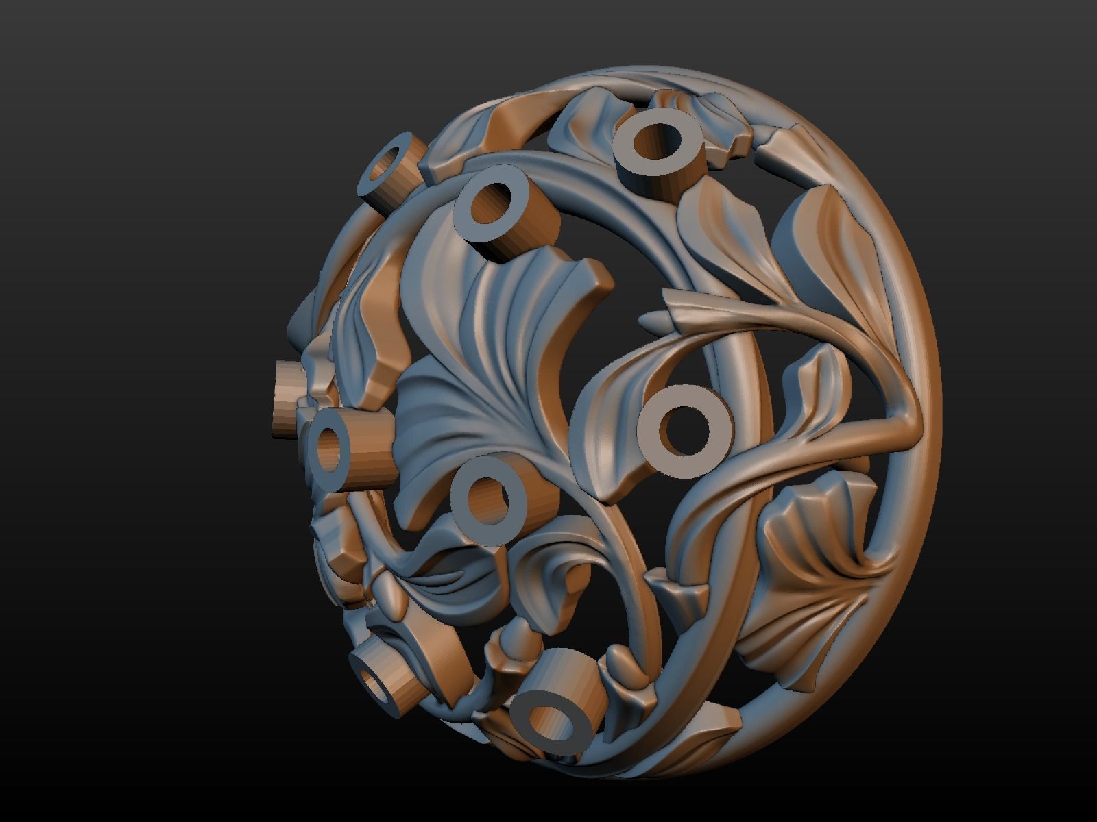 Earring ornate ornament 3D print model_21