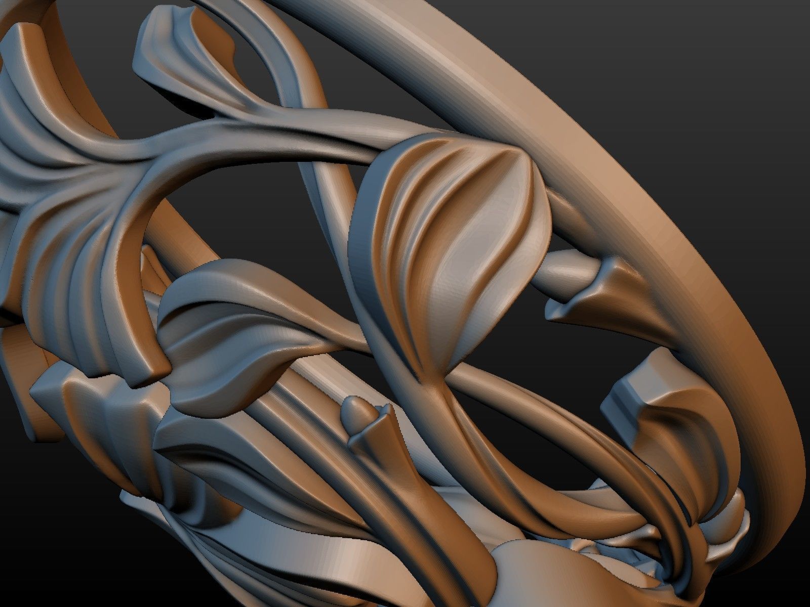 Earring ornate ornament 3D print model_11