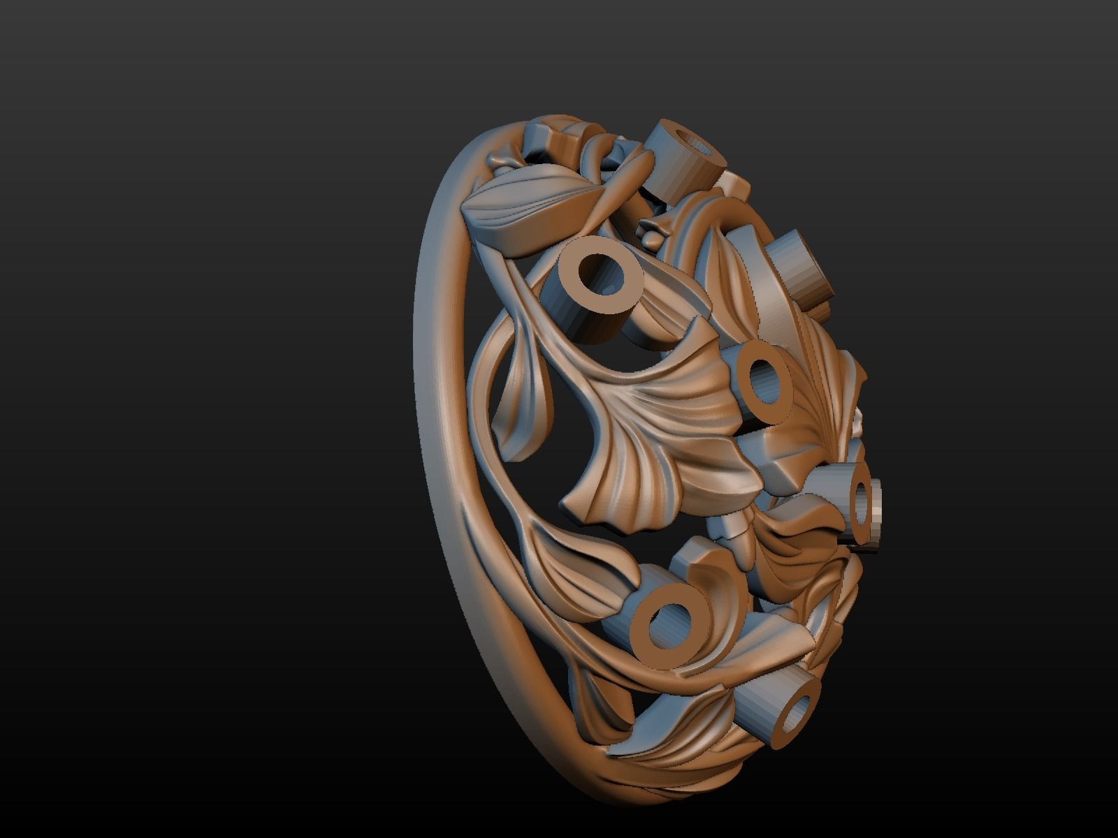 Earring ornate ornament 3D print model_19
