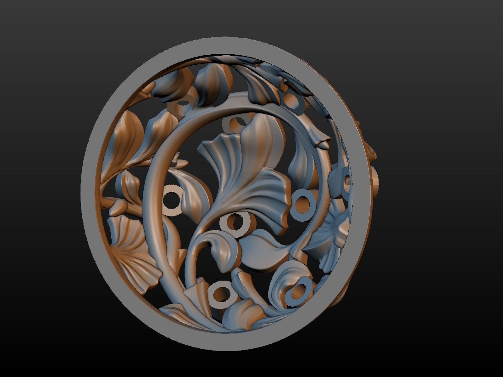 Earring ornate ornament 3D print model_18