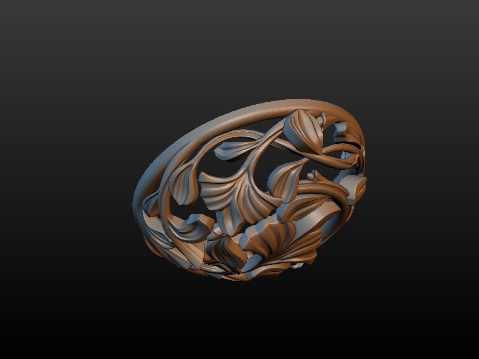 Earring ornate ornament 3D print model_4
