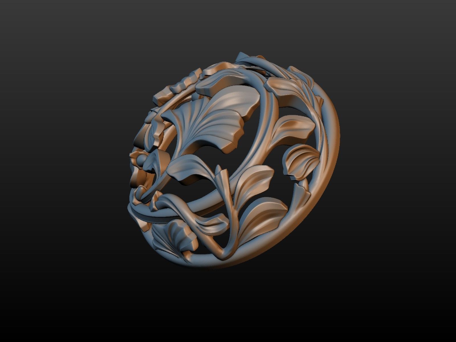 Earring ornate ornament 3D print model_5