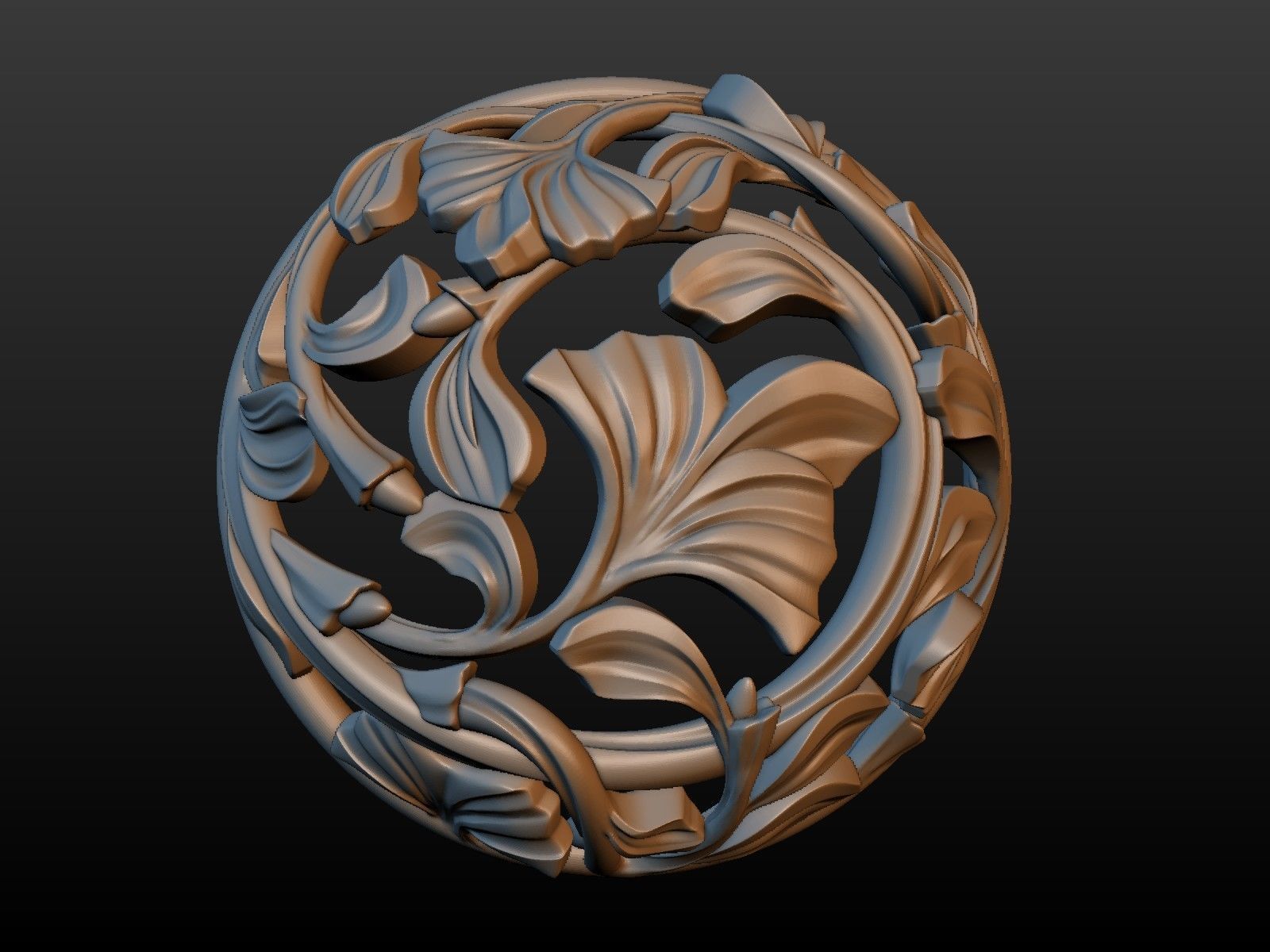 Earring ornate ornament 3D print model_17