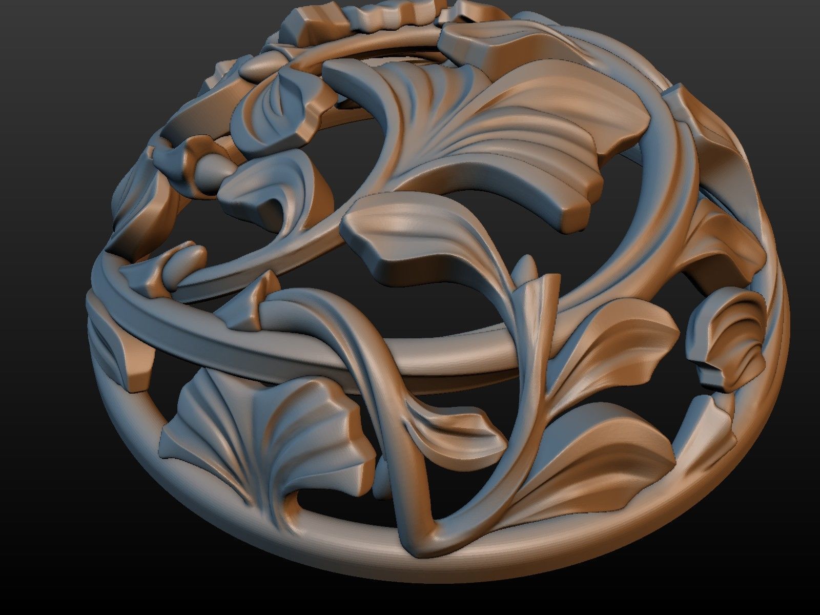 Earring ornate ornament 3D print model_12