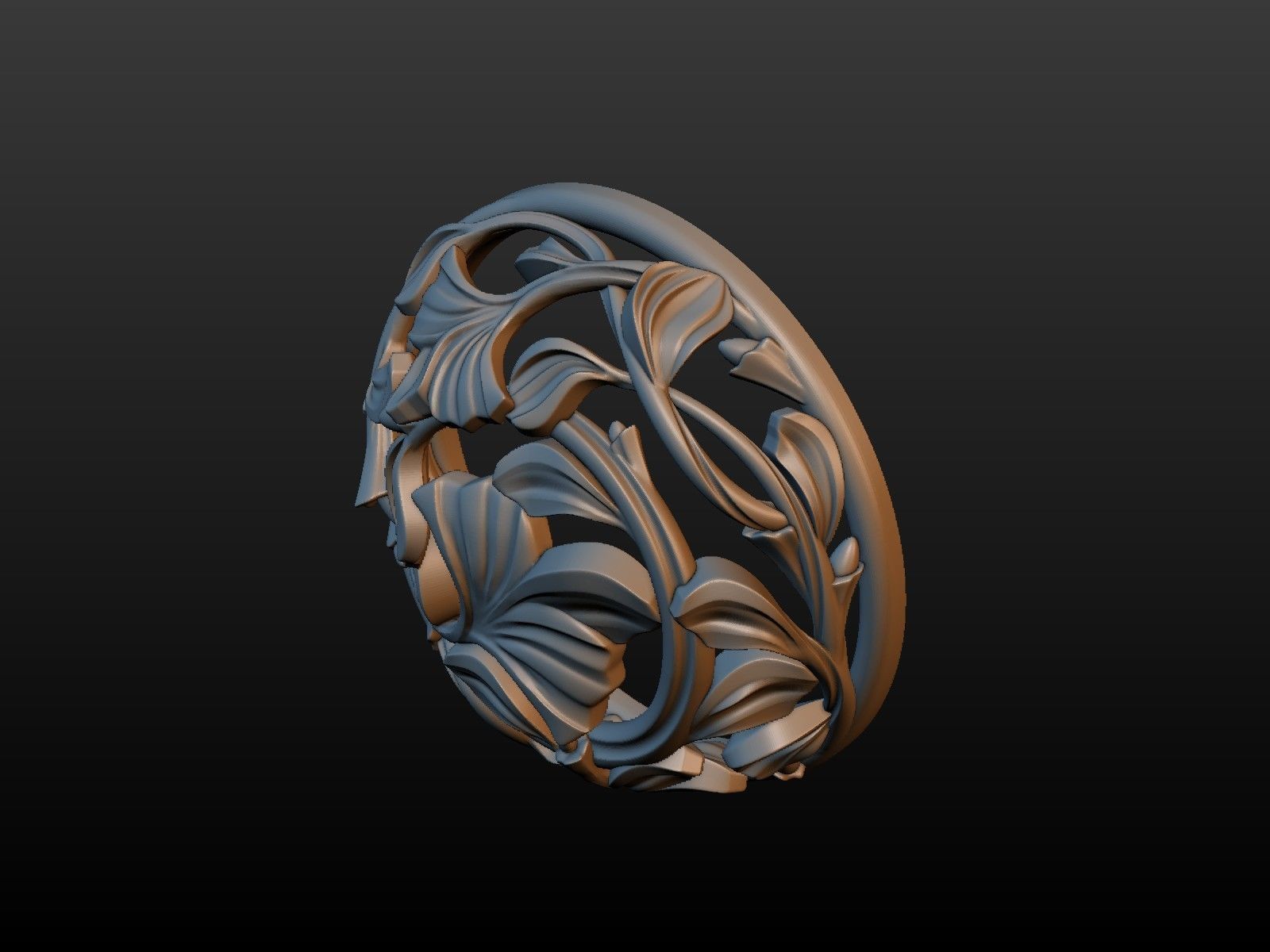 Earring ornate ornament 3D print model_6