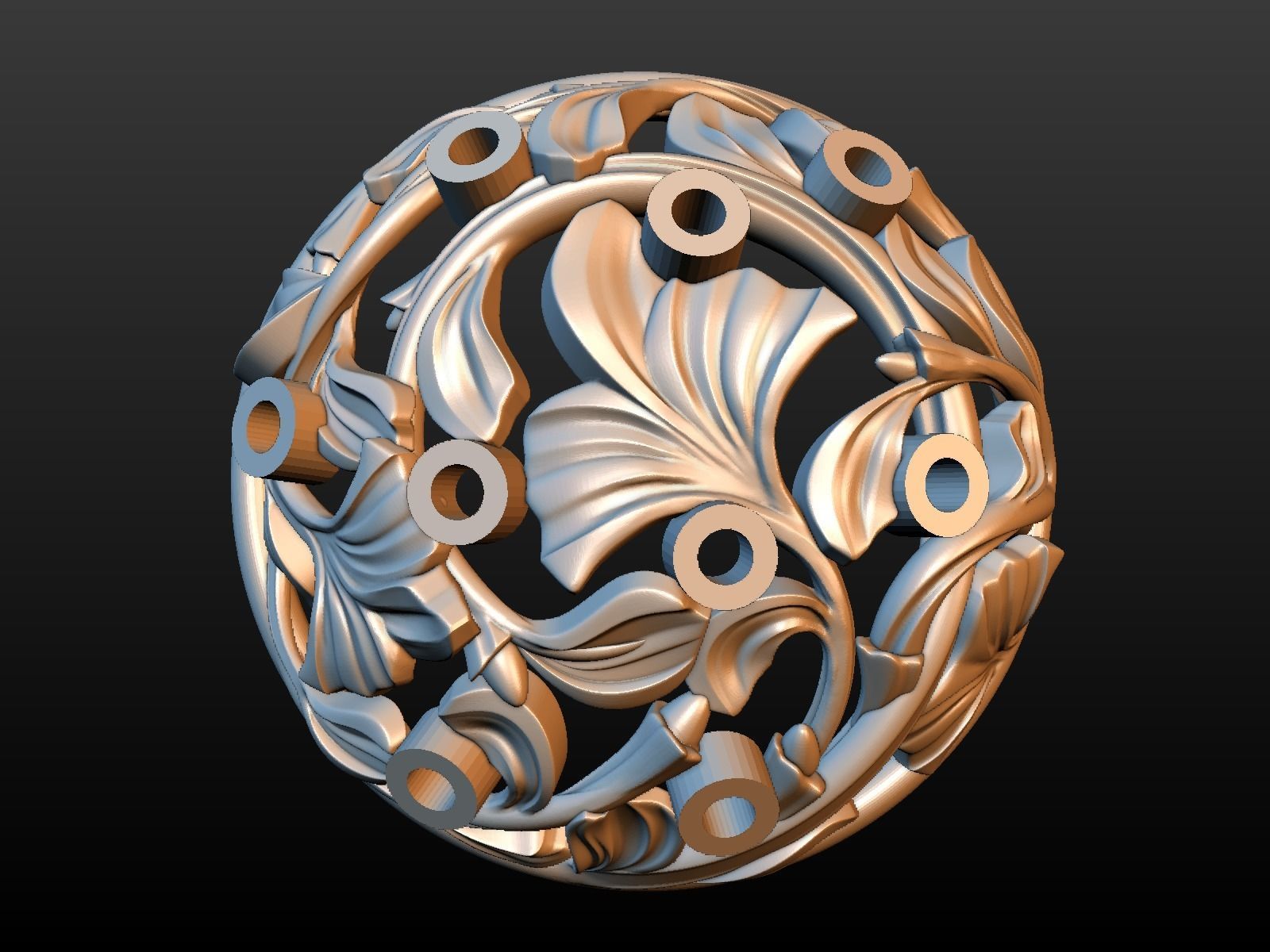 Earring ornate ornament 3D print model_3