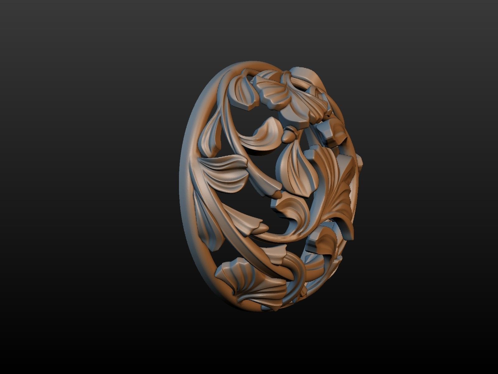 Earring ornate ornament 3D print model_7